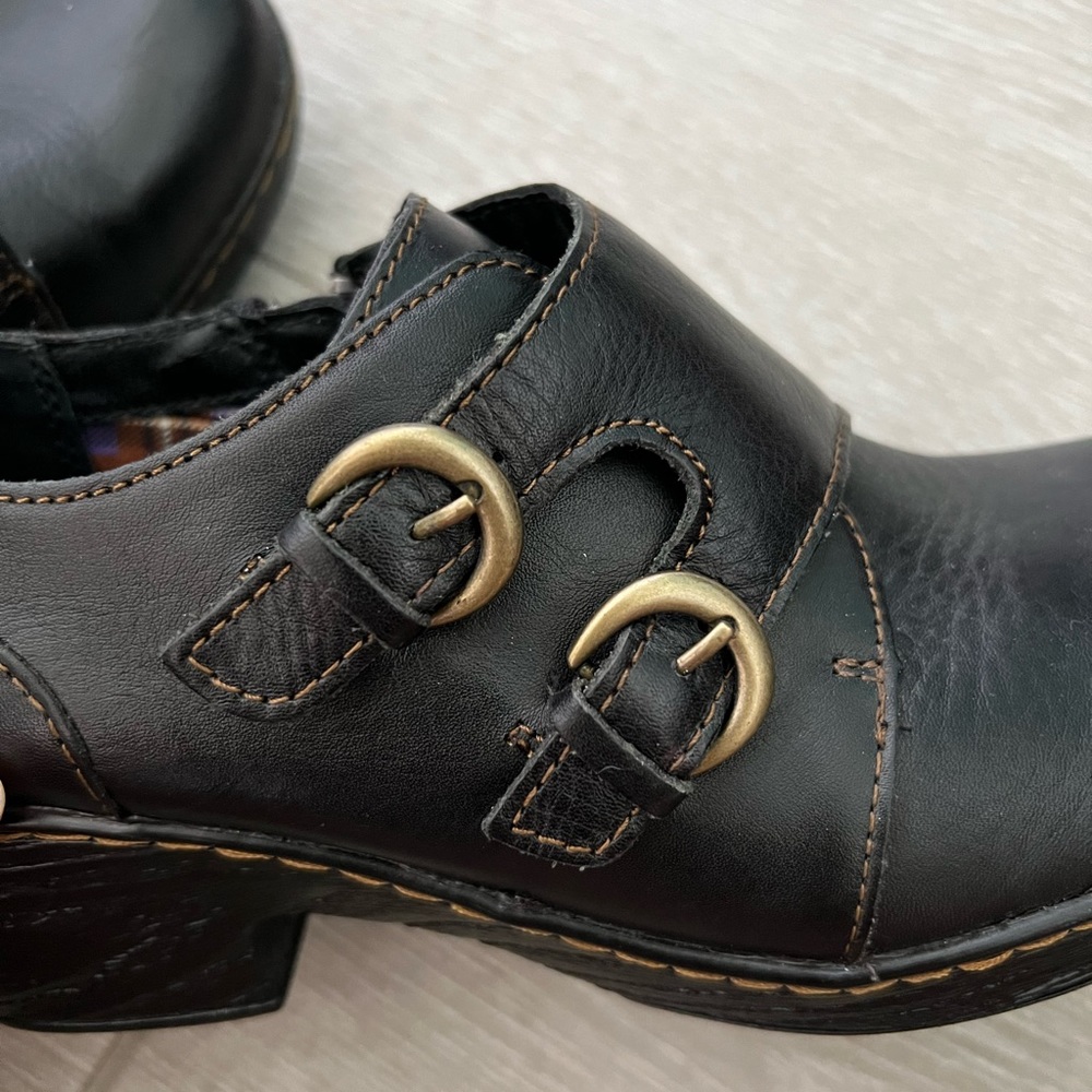 B.o.c Børn Concepts dark Black Leather Clogs Size 8.5